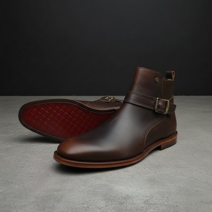 Bota Old Grasso Testa corte piel y  suela de cuero grabada calidad premium  Mod 213