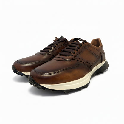 Sneakers de piel color color cognac crazy suela ultraligera de Eva Mod 20010