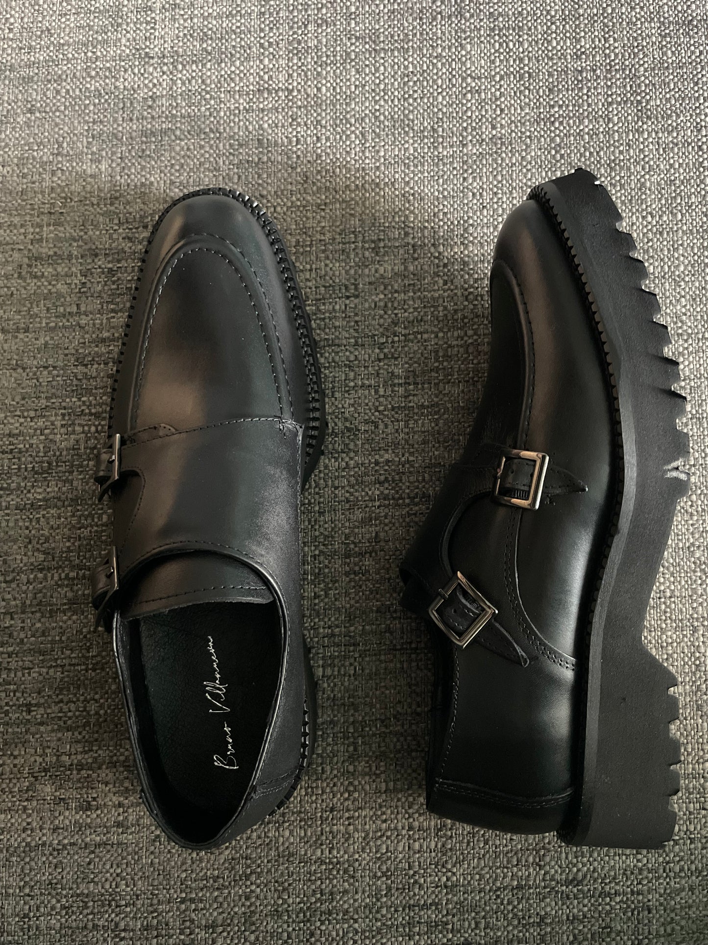 Monkstrap negro Atanado  Mod 7003