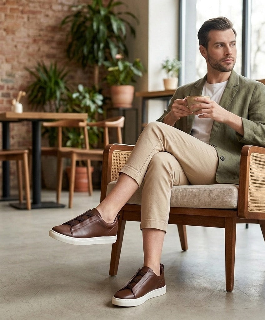 Sneakers café de Piel - Modelo 4101