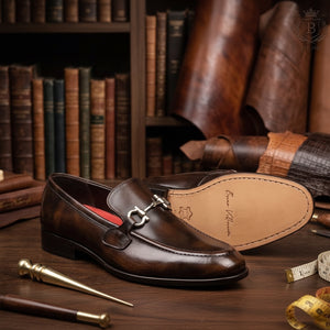 Mocasín Corte Piel Y Suela De Cuero color Miel Mod 7009