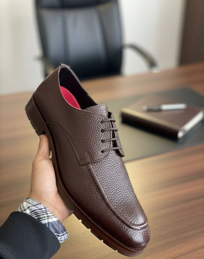 Oxford  piel flotter color cognac suela de cuero + antiderrapante Mod 13001