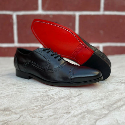 Oxford Negro suela de cuero Mod 3300