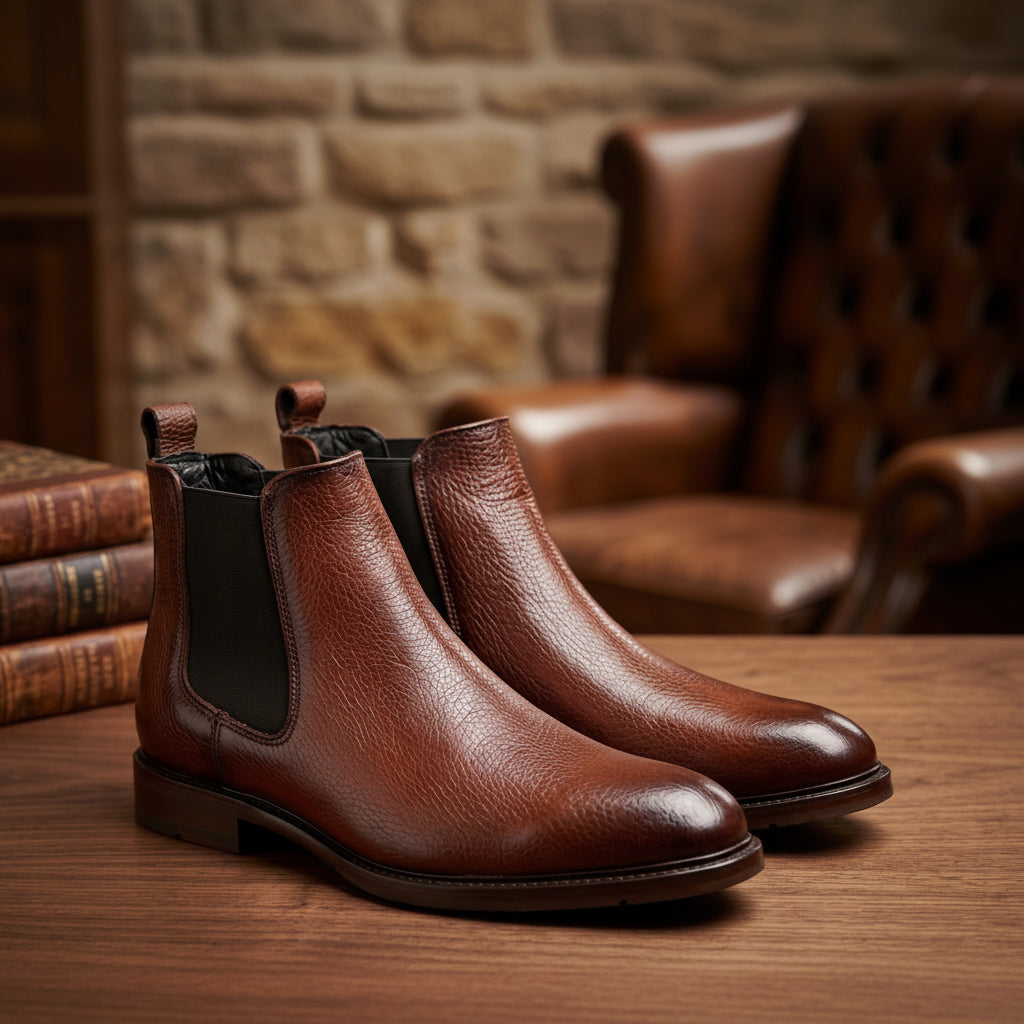 Bota Chelsea Flotter ahumada corte de piel color cogñac modelo 400