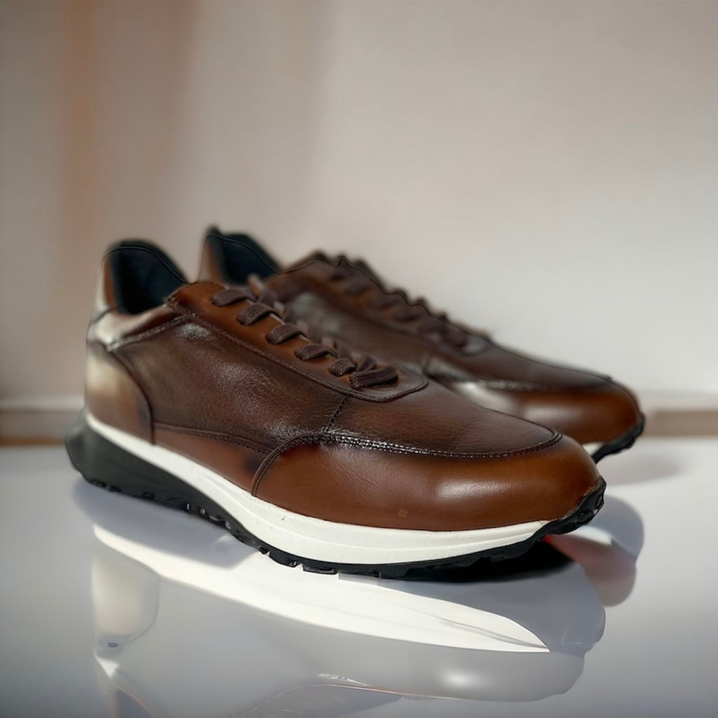 Sneakers wolf brown corte y forro de piel Mod 1212