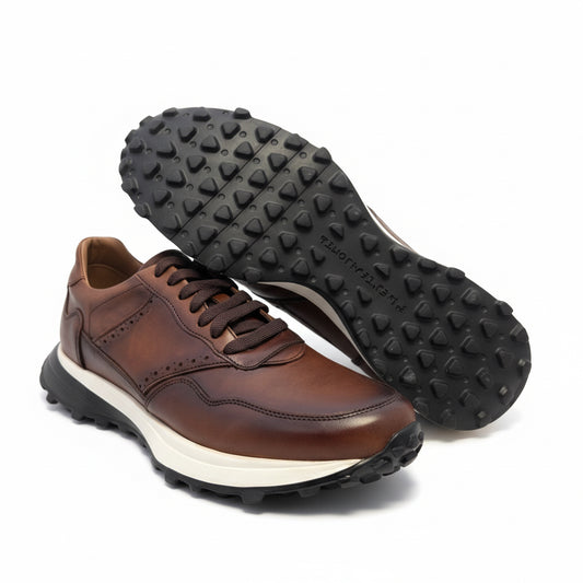 Sneakers de piel color color cognac crazy suela ultraligera de Eva Mod 20010