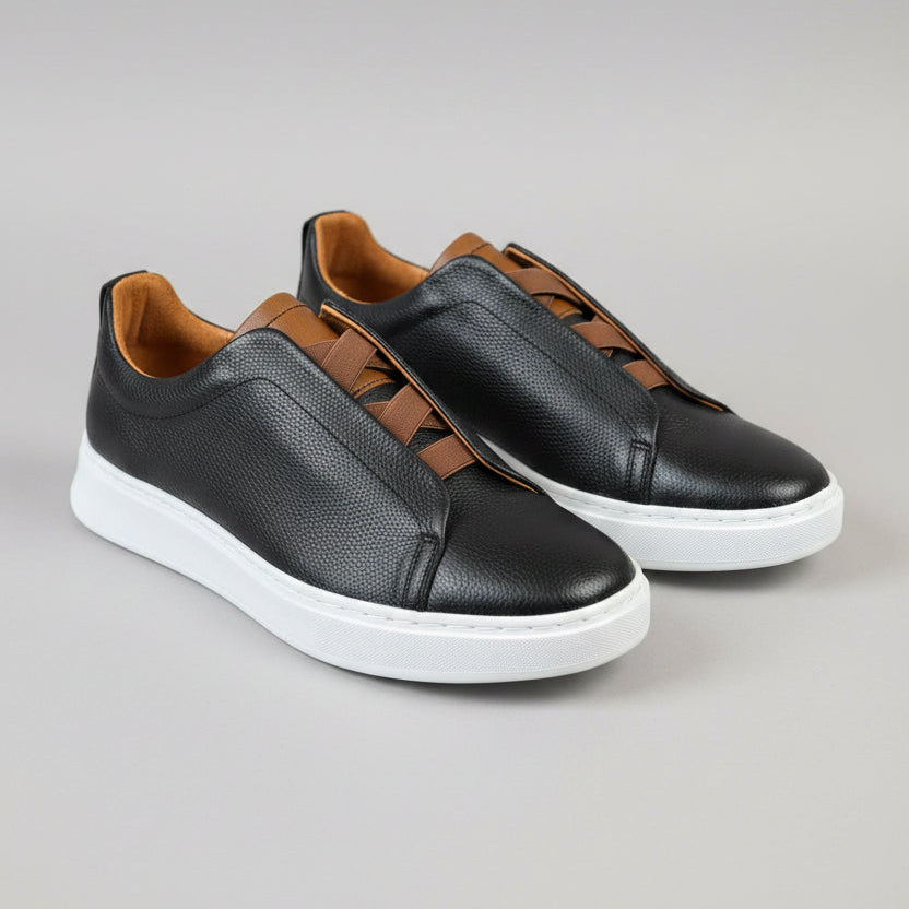 Sneakers Z black & brown piel Mod 1009SA