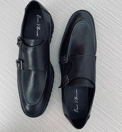 Monkstrap negro Atanado  Mod 7003