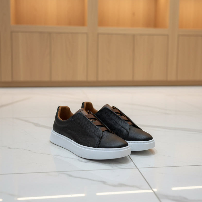 Sneakers Z black & brown piel Mod 1009SA