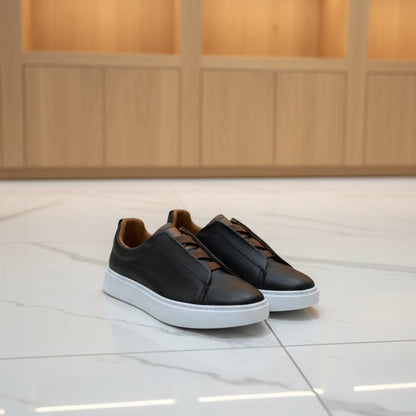 Sneakers Z black & brown piel Mod 1009SA