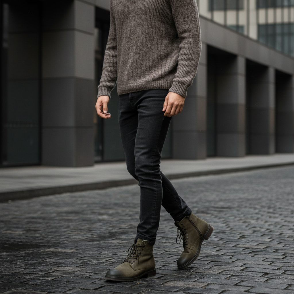 Bota casual Jhon de gamuza premium color camel modelo RCH-001