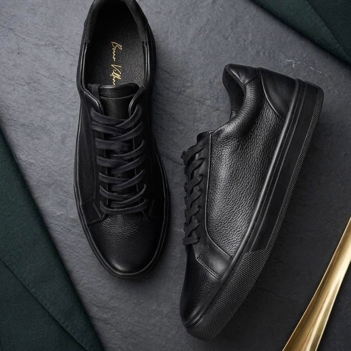 Sneakers AB all black corte piel Mod 2028
