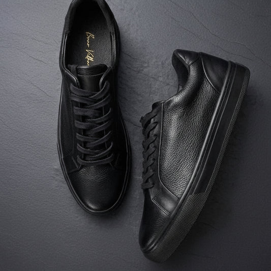 Sneakers AB all black corte piel Mod 2028