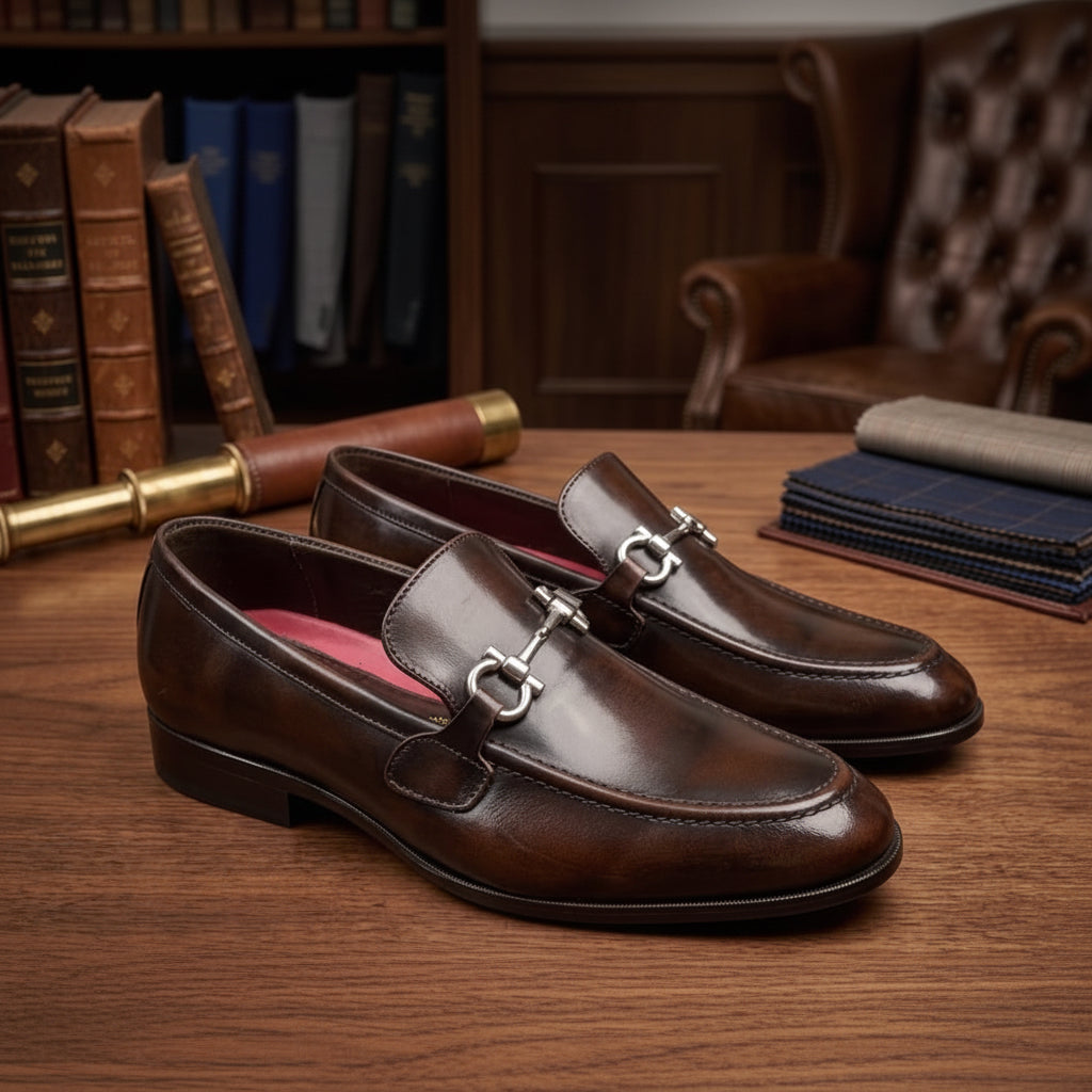 Mocasín Corte Piel Y Suela De Cuero color Miel Mod 7009