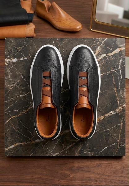 Sneakers Z black & brown piel Mod 1009SA