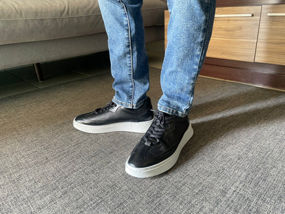 Sneakers Hugo black corte piel Mod 121