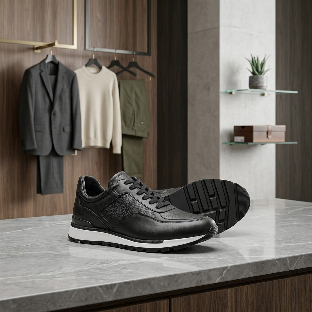 Sneakers negros de piel mod 306