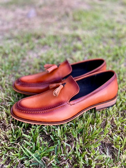 Loafer honey wax brush piel y suela de cuero Mod 7018