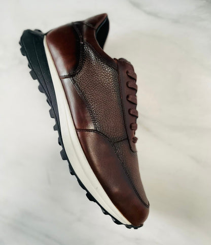 Sneakers wolf brown corte y forro de piel Mod 1212