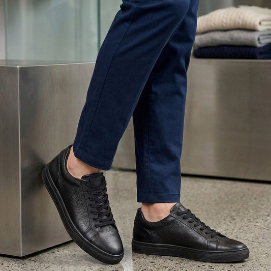 Sneakers AB all black corte piel Mod 2028