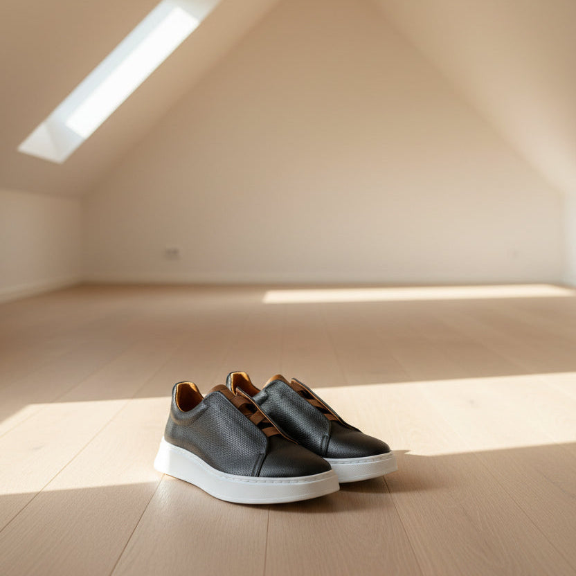 Sneakers Z black & brown piel Mod 1009SA