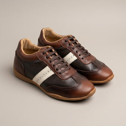Tenis casuales color café corte bajo mod 10000