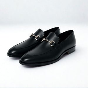 Mocasín Corte Piel Y Suela De Cuero color Negro Mod 7009