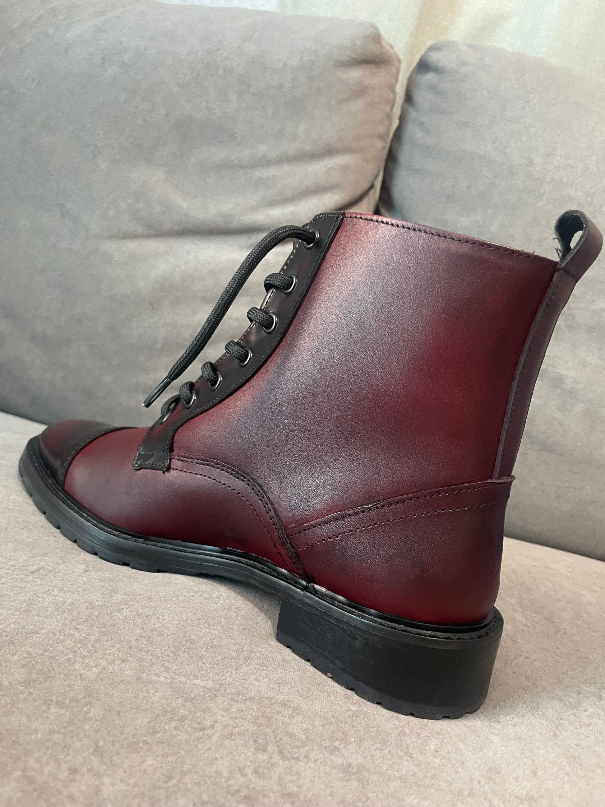 Combat Boots wine shine cuero y antiderrapante Mod 005 – Bruno