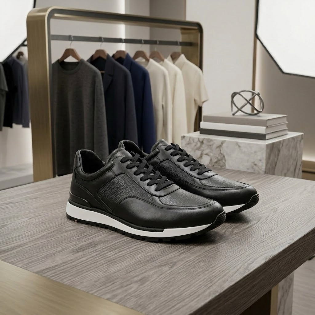 Sneakers negros de piel mod 306