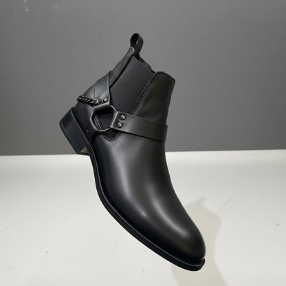 Lexington boots back chain Piel atanada negra Mod 420