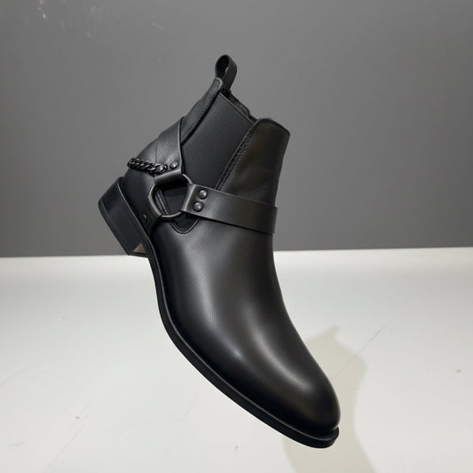 Lexington boots back chain Piel atanada negra Mod 420