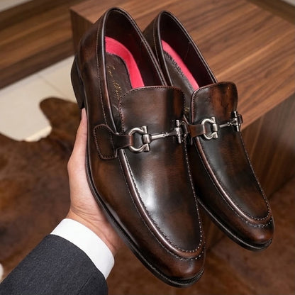 Mocasín Corte Piel Y Suela De Cuero color Miel Mod 7009