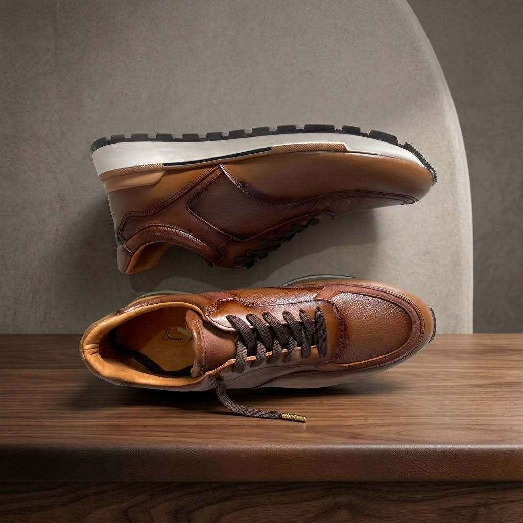 Sneakers color miel de piel mod 306
