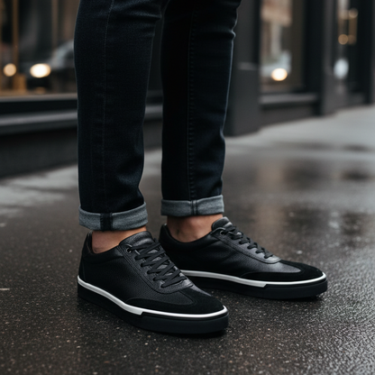 Sneakers Batuque black corte piel Mod 5051