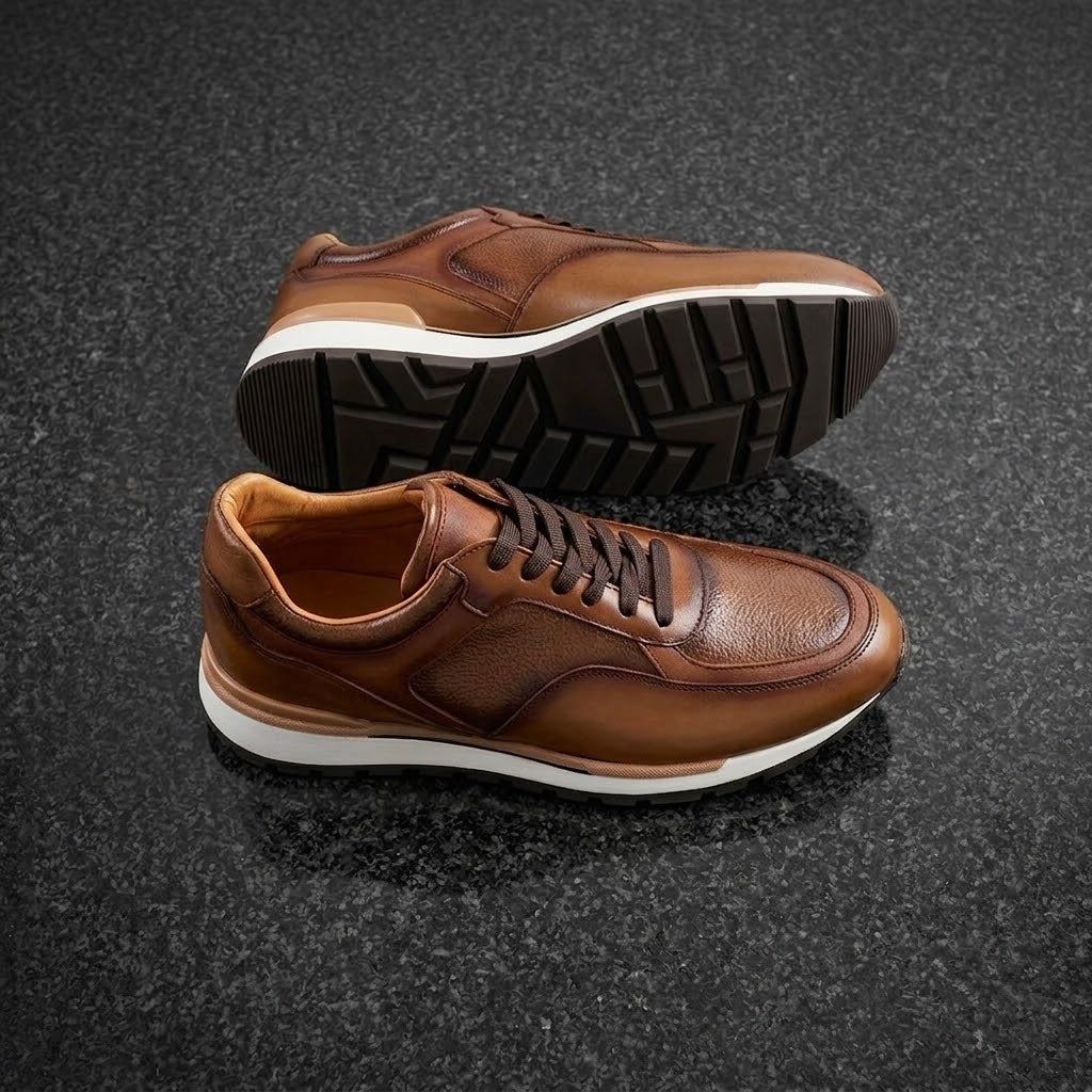 Sneakers color miel de piel mod 306