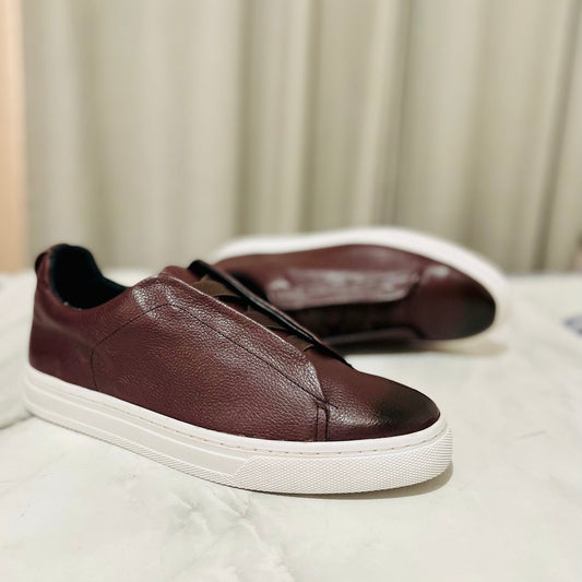 Sneakers Z vino corte piel Mod 1009