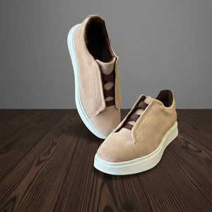 Sneakers Z sand gamuza corte piel Mod 1009SA
