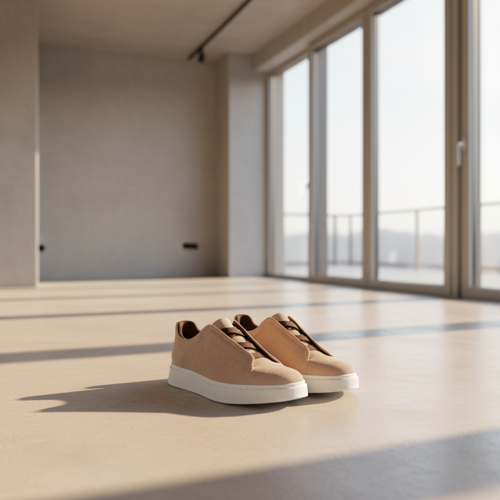 Sneakers Z sand gamuza corte piel Mod 1009SA