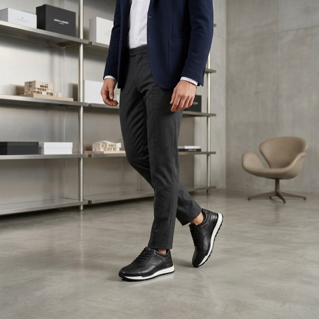 Sneakers negros de piel mod 306