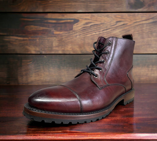 Harry Burgundy Vintage Goodyear Welt Modelo Harry