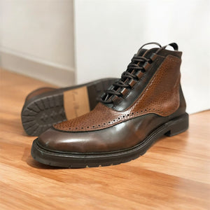 Honey diamond bota de piel y suela de cuero+ Antiderrapante color Miel Modelo 3000