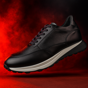 Sneakers wolf black corte y forro de piel Mod 1212