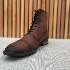 Botas Jack ahumadas piel y suela antiderrapante Pull up caf Mod