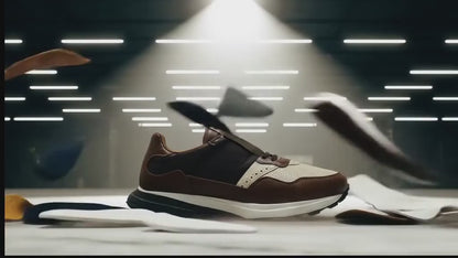 Sneakers de piel color hueso y suela ultraligera de Eva Mod 20010