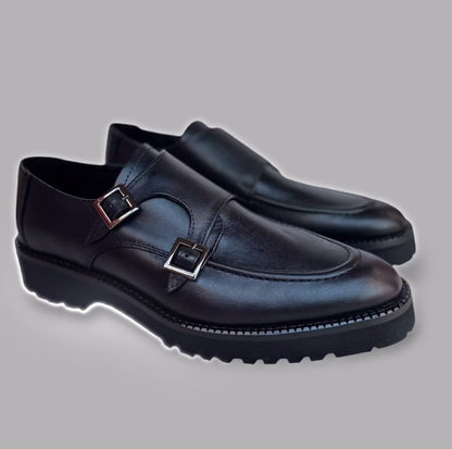 Monkstrap negro Atanado  Mod 7003