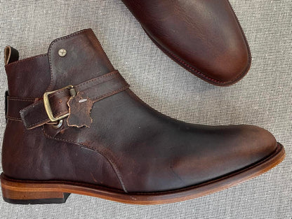 Bota Old Grasso Testa corte piel y  suela de cuero grabada calidad premium  Mod 213