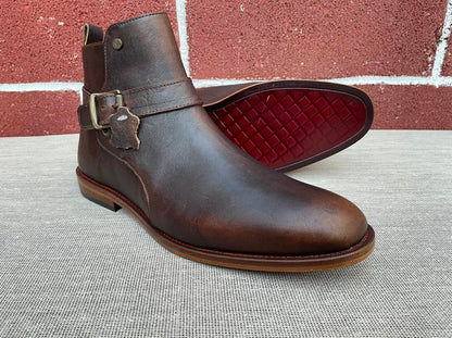 Bota Old Grasso Testa corte piel y  suela de cuero grabada calidad premium  Mod 213