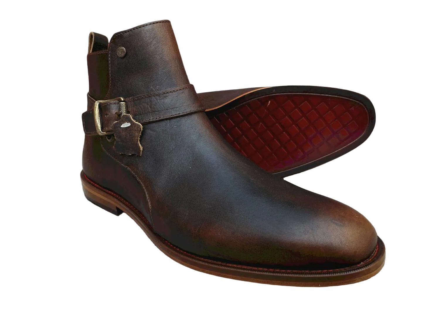 Bota Old Grasso Testa corte piel y  suela de cuero grabada calidad premium  Mod 213