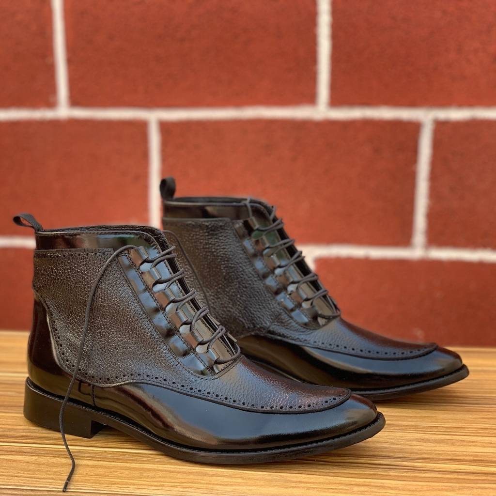 Black Diamond Bota corte piel y suela de cuero Negra Mod 3000