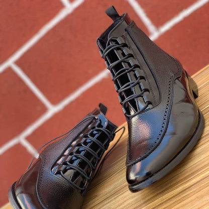 Black Diamond Bota corte piel y suela de cuero Negra Mod 3000